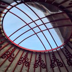 this type of skylight is on all the yurts roofs. it's where the kyrgyz flag symbol comes from