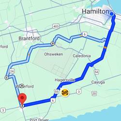 200 kms, 3.5 hrs driving time, but our day out was about 6 hours