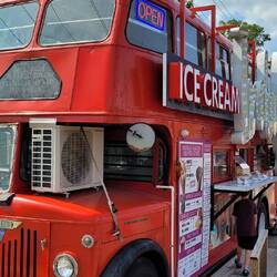 Indulge Ice Cream, served from a retired double decker bus!