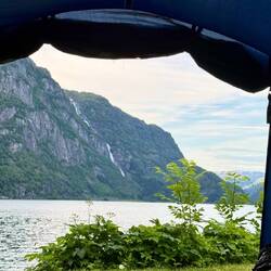 Letzte Übernachtung in Trolltunga Camping