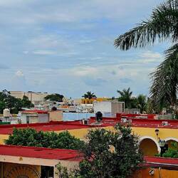 Ausblick von der Stadtmauer auf Campeche