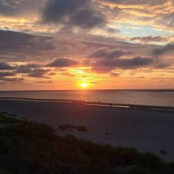 Schönen Abend auf dem Camping