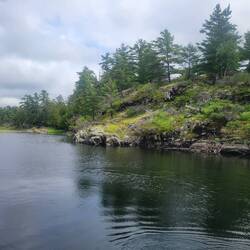 Our first nights anchorage was beautiful. The loons called all night.