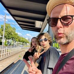 warten auf die Tram