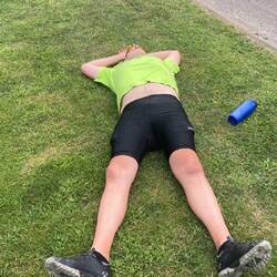 Steve making good use of a rest stop