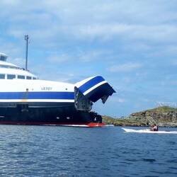 Our view of the incoming ferry