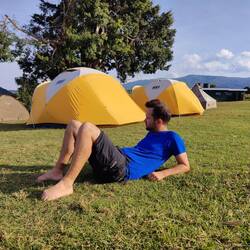 Andi auf dem Campingplatz