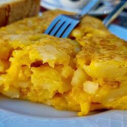 Brunch stop for coffee and tortilla