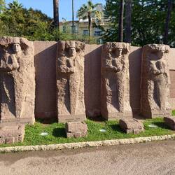 This stele by Marcel Mayer honors the Four Marshals of France who were WWII heroes.