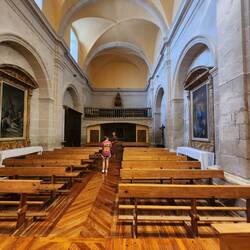 The church seating area