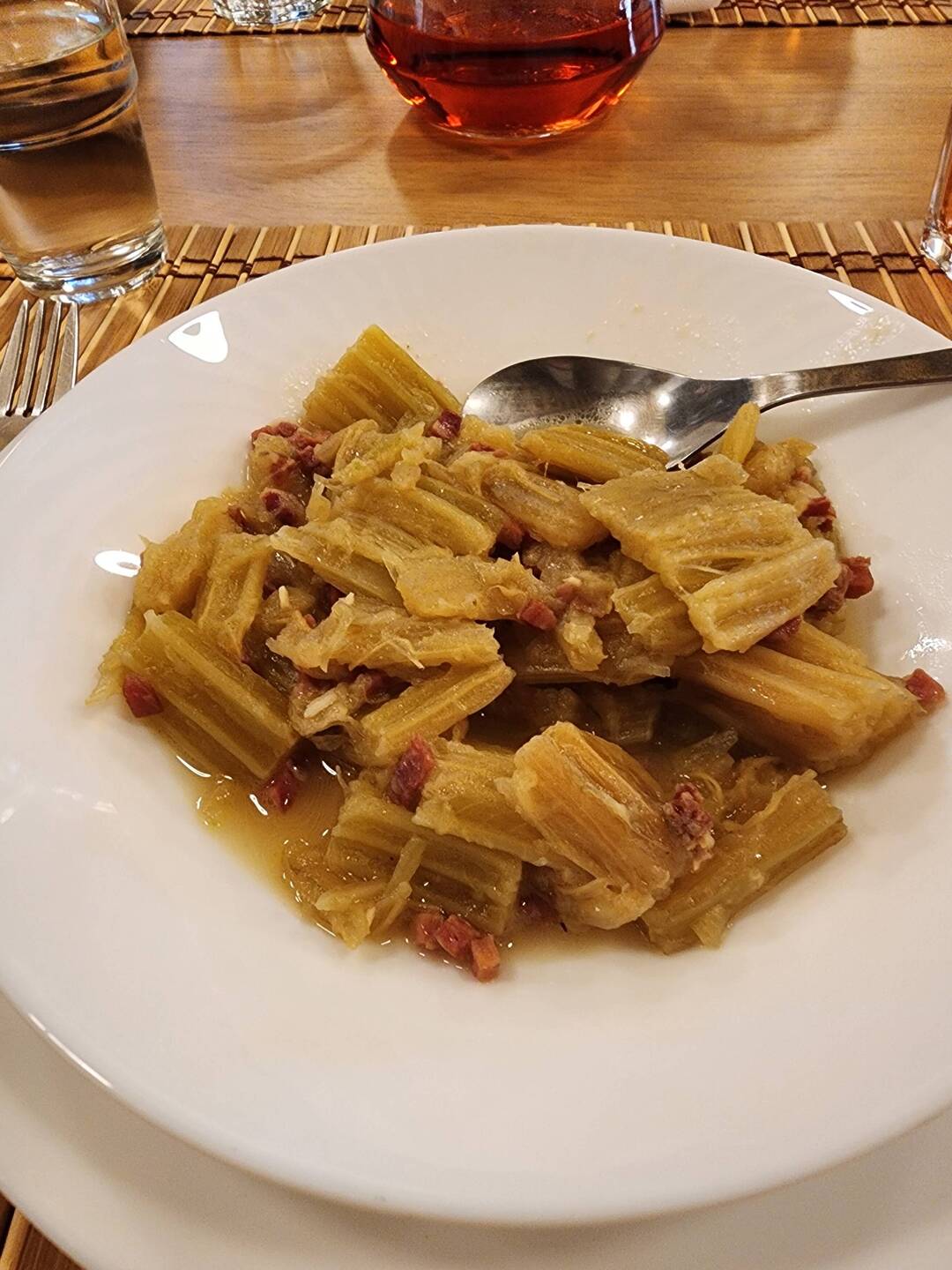 swiss chard with some ham