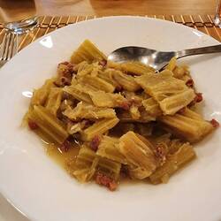 swiss chard with some ham