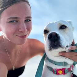 Gracie LOVES walking on the beach!