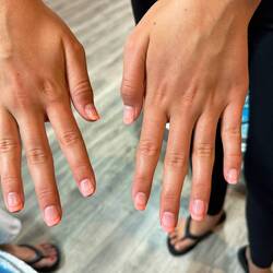 Anna got gel nails after doing a compelling PowerPoint on why she should get them.