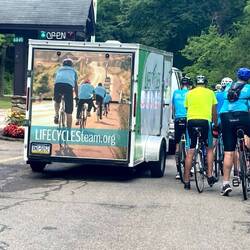 The team and van entering Letchworth State Park