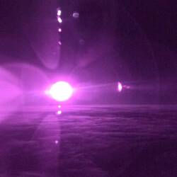 Sun through cool Airbus window shade