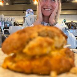 Noch etwas verschlafen aber vorfreudig auf den Scone