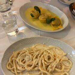 This dinner was indecently good. Cappellacci with potato & mushroom, w/sage butter