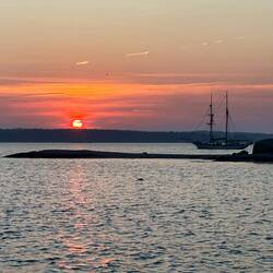 Devil's Half Acre Anchorage at sunset