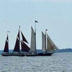 Cool ships passing each other