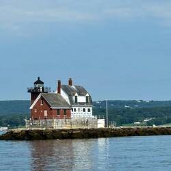 Rockland lighthouse on break wall