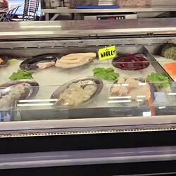 Fish Market on the wharf. Lots of vendors. You can buy or select items and have them cook it.