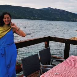 Abendessen am See, natürlich mit einem Schnaps