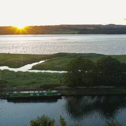Sunset over the canal and river