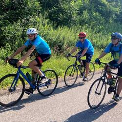 The Blue Crew on the bike