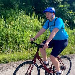 Evan on the bike