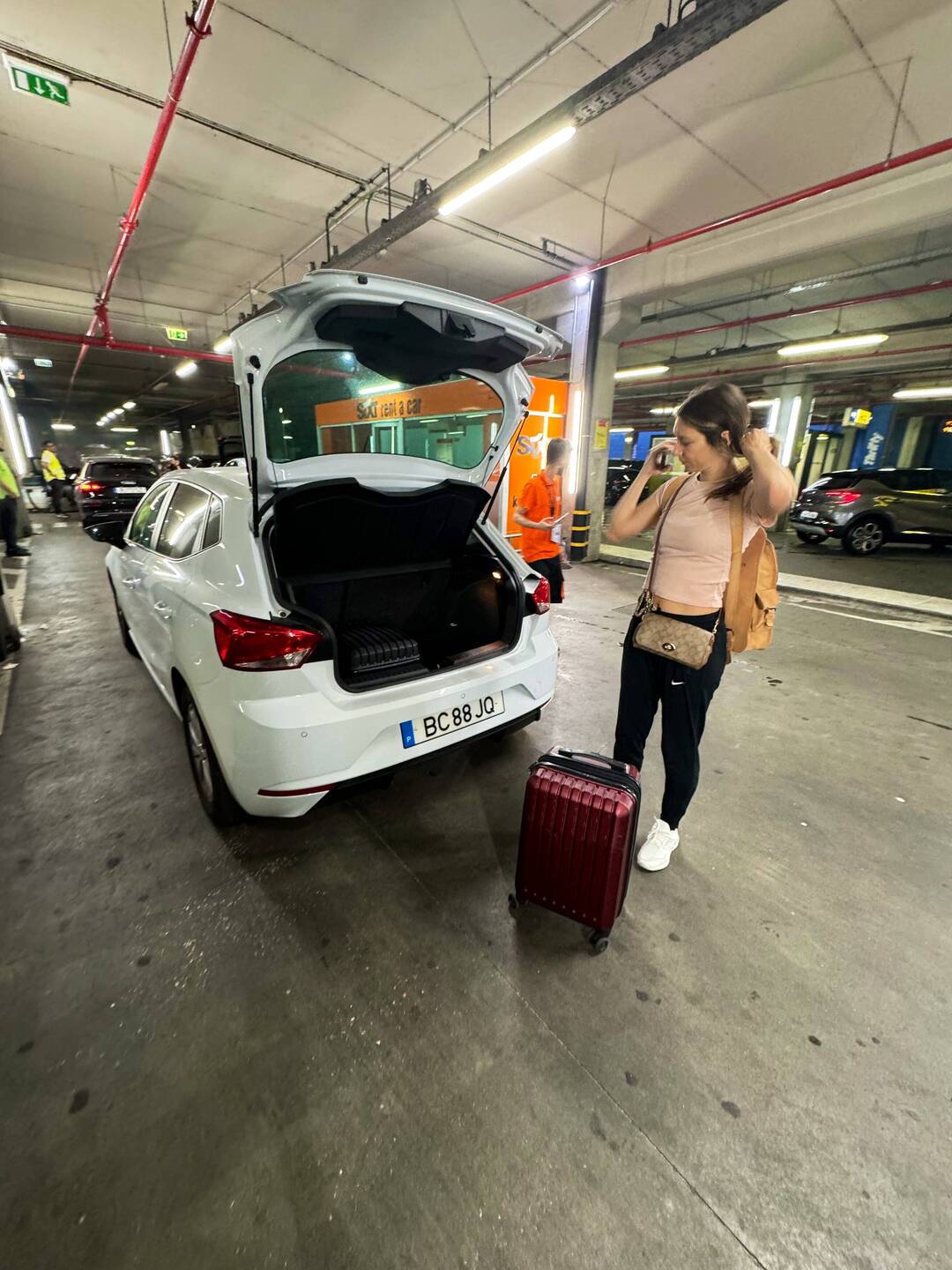 Rental car return in Lisbon.