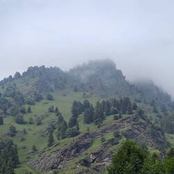 ... Blick von unten auf den Col de Agnell
