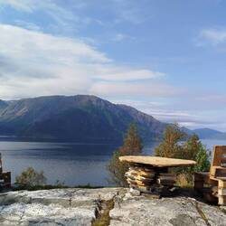 Waren gemütliche am Werk. Schöne Aussicht