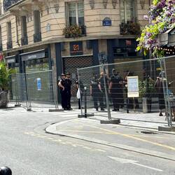 Police presence and fencing