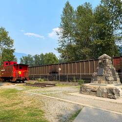 With a train!