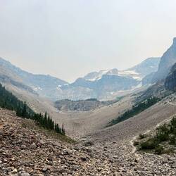 View in the glacier valley on top