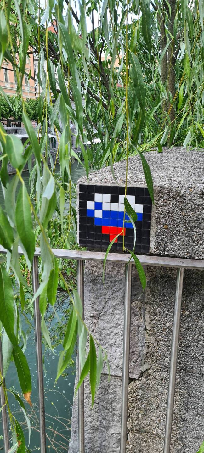 Am Fluss Ljubljanica entdeckt