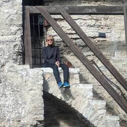 Resting my feet at Maiden's Castle in Tallinn. These feet have worked hard over the last 2 months