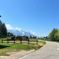 View towards Aosta and the Monte Bianco massif.