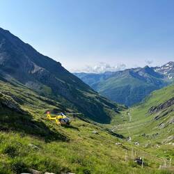 An der Eisseehütte landet der Rettungshubschrauber - zum Glück ist nichts tragisches geschehen.