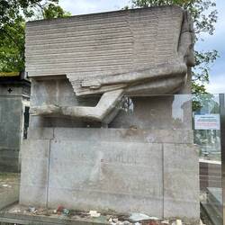 Oscar Wilde's grave, Pere Lachaise Cemetery.