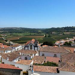 Looking over Óbidos from the castle wall