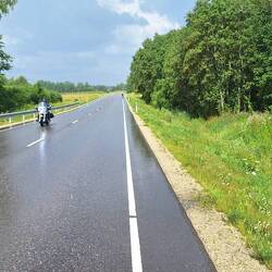 Selten: strahlender Sonnenschein und wir fahren im Regen