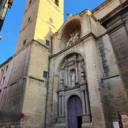 The facade of the church