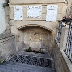 The pilgrim fountain-I filled up on water before hitting the road