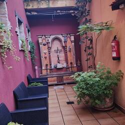 Sitting area beside the stairs