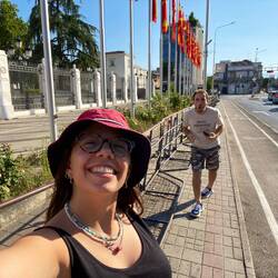Walking around town