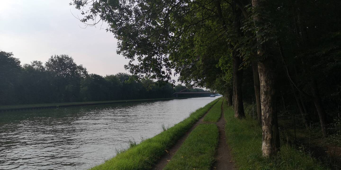 Heute geht's viel am Kanal lang. Schön aber doch holperig