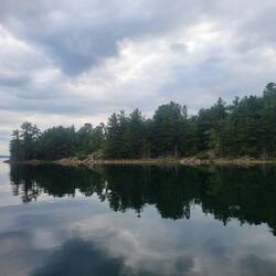 The reflection on the water was beautiful.