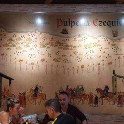 Karte des Jakobswegs im Restaurant Ezequiel.